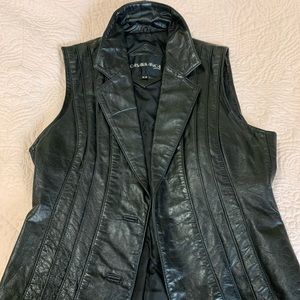 Vintage black leather vest